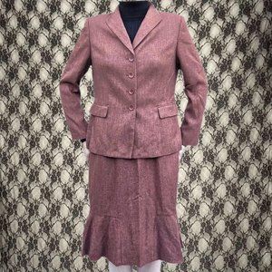 vintage 90s coord 2 piece blazer and skirt suit set collections for le suit 10p